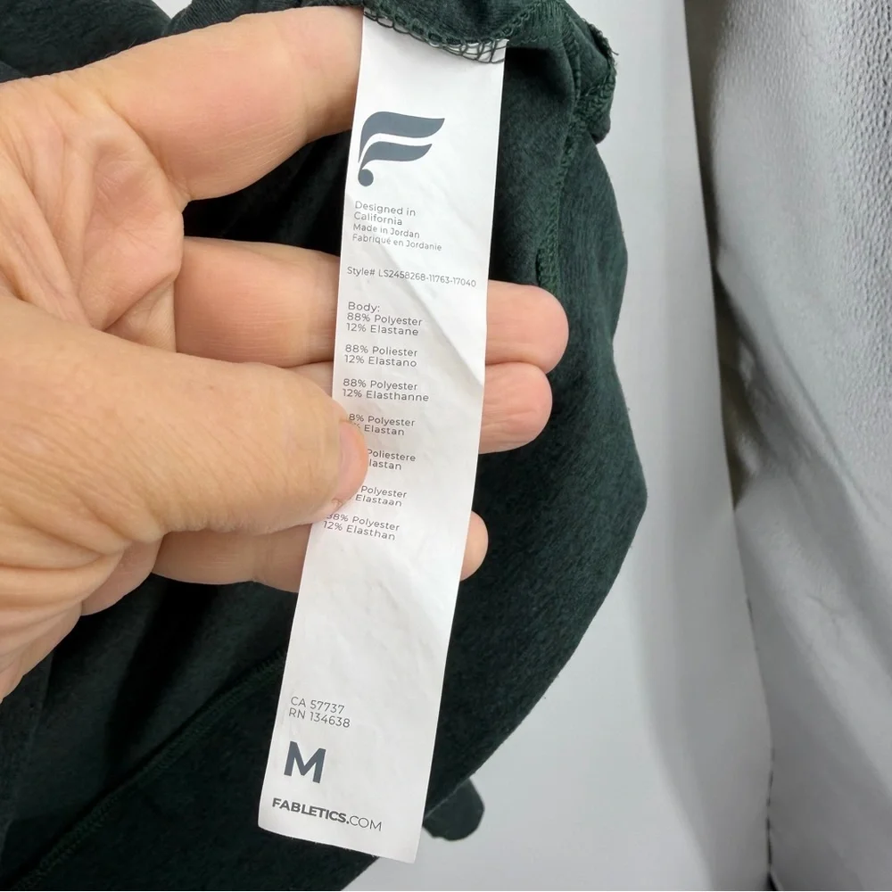 Fabletics Cloud Jersey cropped hoodie everpine heather green‎ sz M